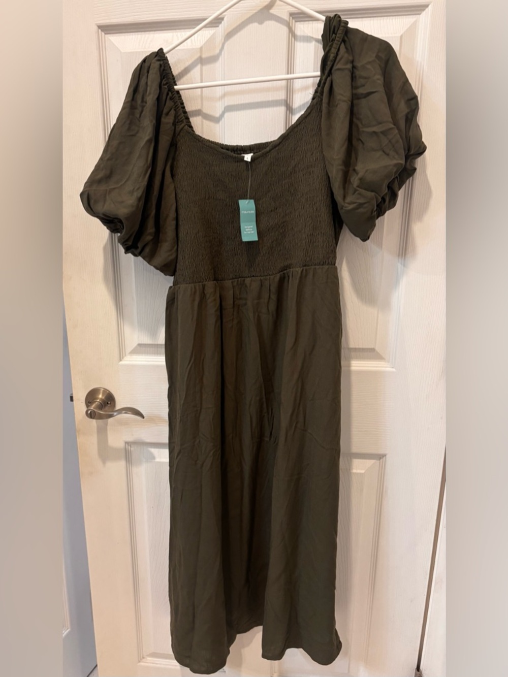 Maurices Dark Olive Green Off The Shoulder dress
